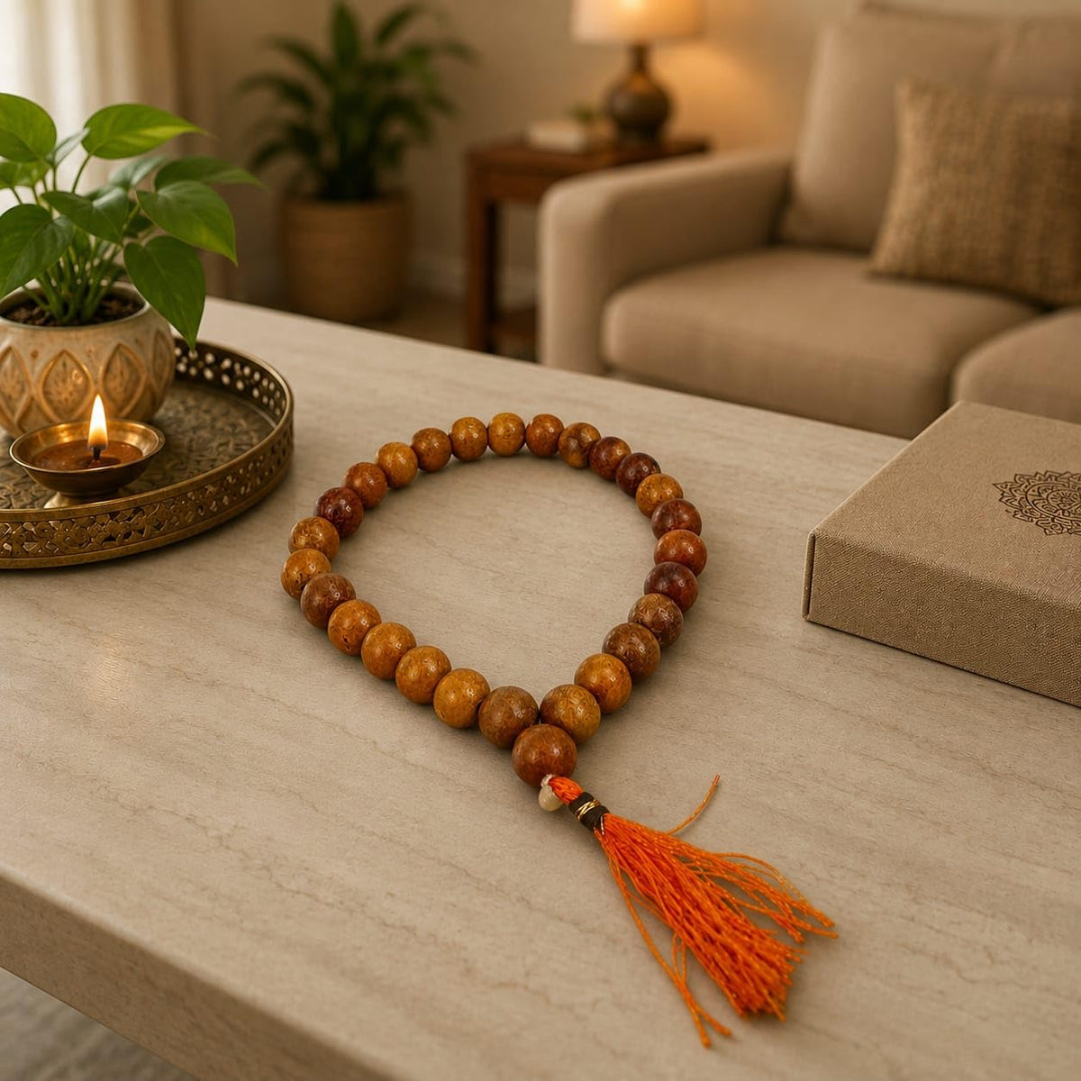 Safed Chandan (White Sandalwood) Jaap Mala 8MM 27+1 Beads | Malawala