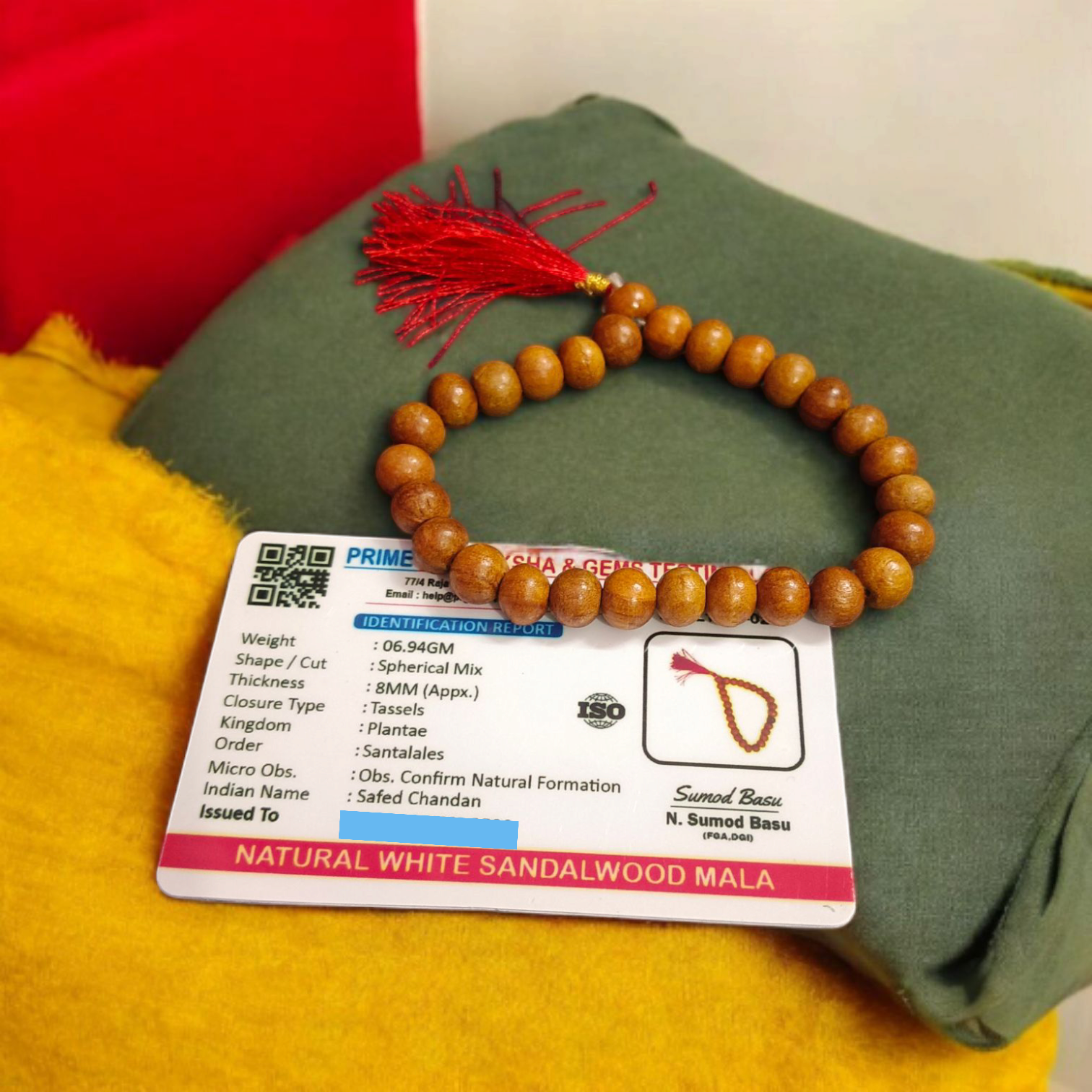 Safed Chandan (White Sandalwood) Jaap Mala 8MM 27+1 Beads | Malawala
