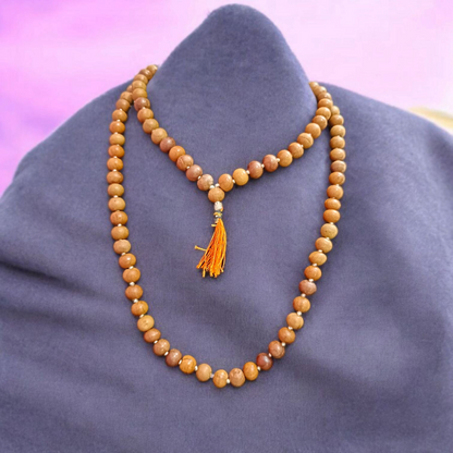 Safed Chandan (White Sandalwood) Mala 108+1 Beads 8MM | Malawala