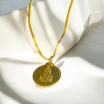 Sai Yantra in Brass Pendant - Shirdi Sai Baba Locket with Chain for Blessings & Protection - Malawala