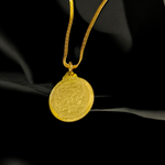 Sai Yantra in Brass Pendant - Shirdi Sai Baba Locket with Chain for Blessings & Protection - Malawala