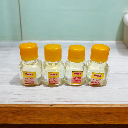 Sandal Attar Set of 4 – 2ML | Premium Perfume by Veena for a Warm, Earthy Fragrance – Malawala