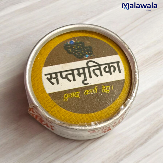 Sapta Mritika 6GM sacred soil blend from 7 holy places, packed in a traditional pouch for rituals