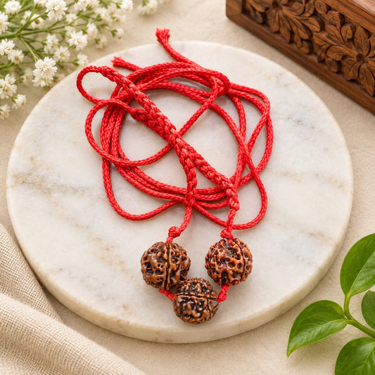Saraswati Bandh Rudraksha Mala for Students with Original 4 and 6 Mukhi Nepal Rudraksha Beads Lab Certified