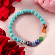7 Chakra Bracelet with Turquoise (Firoza) – Natural Gemstone Healing Bracelet