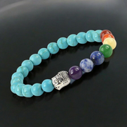 7 Chakra Bracelet with Turquoise (Firoza) – Natural Gemstone Healing Bracelet