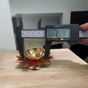 Set of 2 Brass Akhand Jyot Diyas in Lotus Shape, ideal for temple rituals and Aarti, placed on a traditional pooja thali