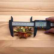 Set of 2 Brass Akhand Jyot Diyas in Lotus Shape, ideal for temple rituals and Aarti, placed on a traditional pooja thali