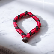 Set of 2 handmade red and black Resham thread bracelets, adjustable spiritual Kalawa dhaga for protection and positivity, suitable for men and women