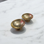 Set of 2 small brass bowls for chandan and kum kum, with smooth finish and elegant design, perfect for puja and temple use