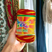 Set of 3 red sacred threads (Lal Moli) neatly coiled, used in Hindu rituals and ceremonies