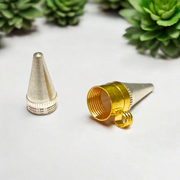 Set of 5 Triloh Taweez spiritual amulets made with copper, brass, and iron, including a free Bhojpatra sheet for personalized prayers