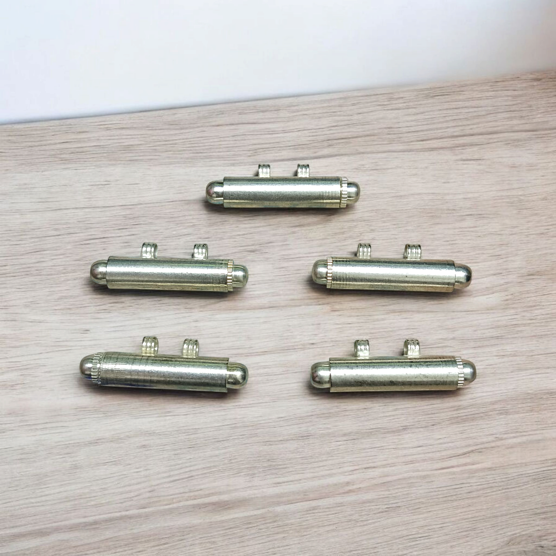 Set of 5 silver stylish Taweez spiritual amulets with Bhojpatra sheet for customization