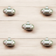 Set of 5 small silver-coated Taweez designed for children and girls, with smooth edges and lightweight design for comfort and safety