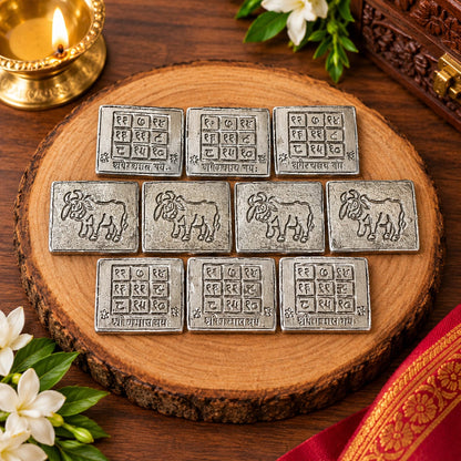 Shani Yantra Coin Set of 10 Ranga Shani Sikka for Puja remedies and worship