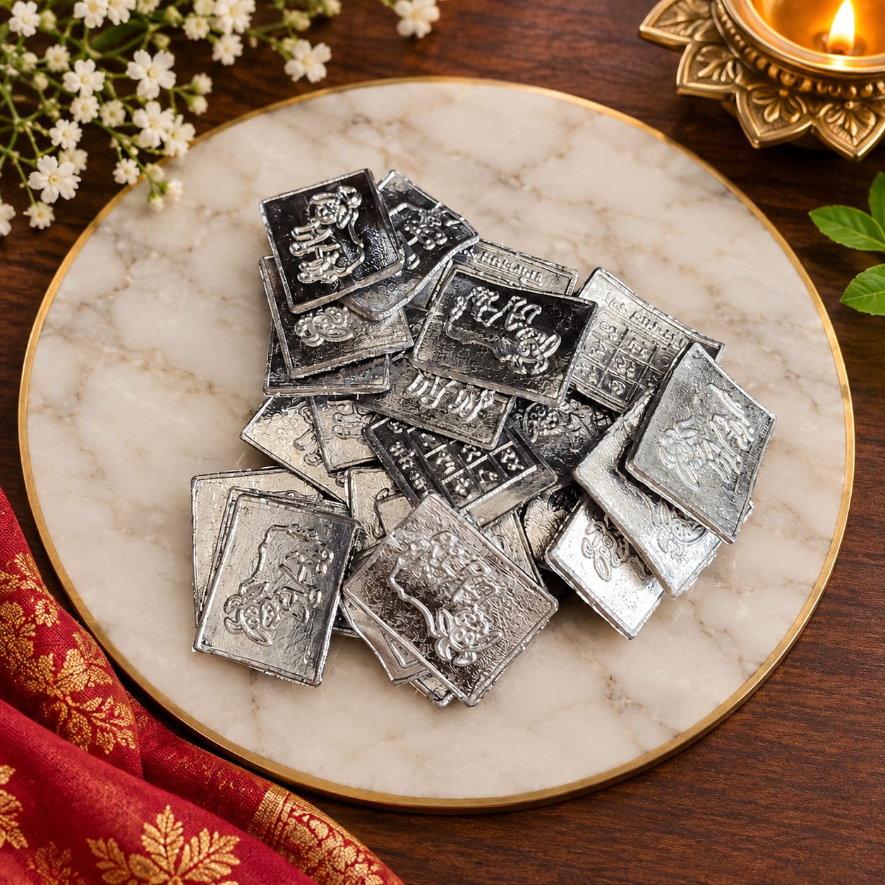 Shani Yantra Coin Set of 10 Ranga Shani Sikka for Puja remedies and worship