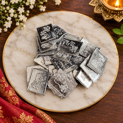 Shani Yantra Coin Set of 10 Ranga Shani Sikka for Puja remedies and worship