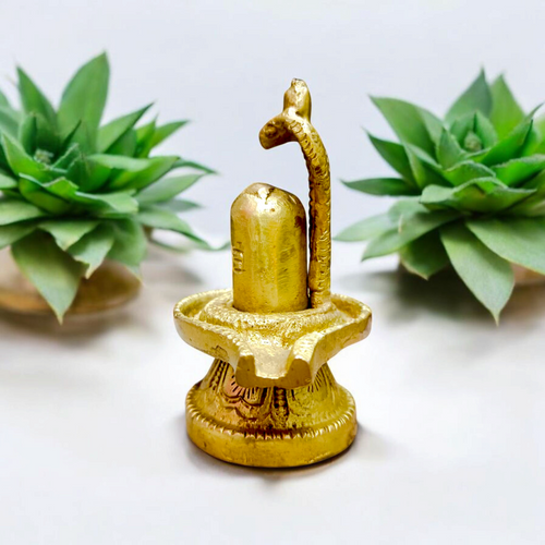 Shivling in Brass with Sheshnaag | Malawala