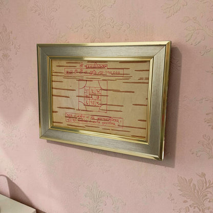 Shri Brihaspati Yantra on Handmade Bhojpatra Wooden Frame for Jupiter Blessings, Wisdom, Prosperity, Knowledge and Career Success