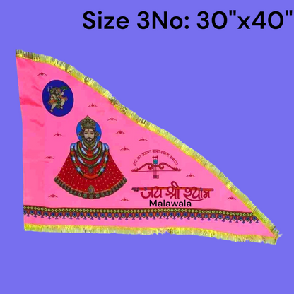Shyam Baba Flag | Khatu Shyam Ji Triangle Flag | 30x40 Inch Pink Flag – Malawala