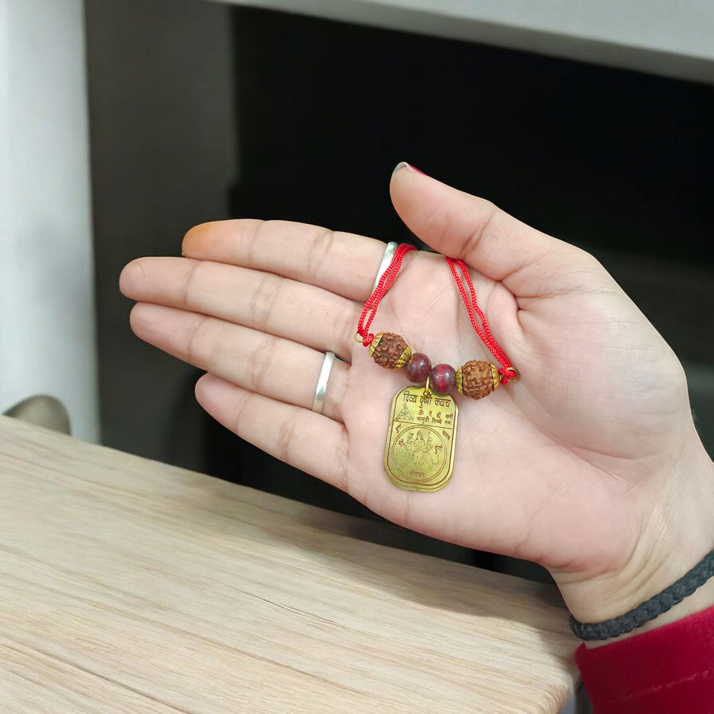 Sidh Durga Kawach Pendant - Maa Durga Beesa Yantra for Protection & Blessings - Malawala