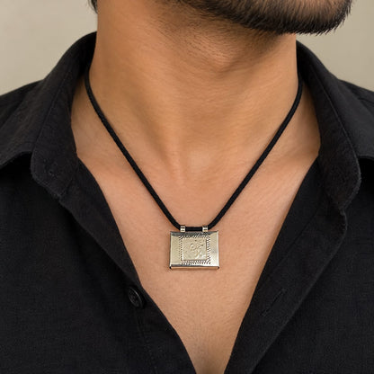 Silver Hanuman Ji and Om Taweez Set of 6 Traditional Religious Pendants for Daily Wear


