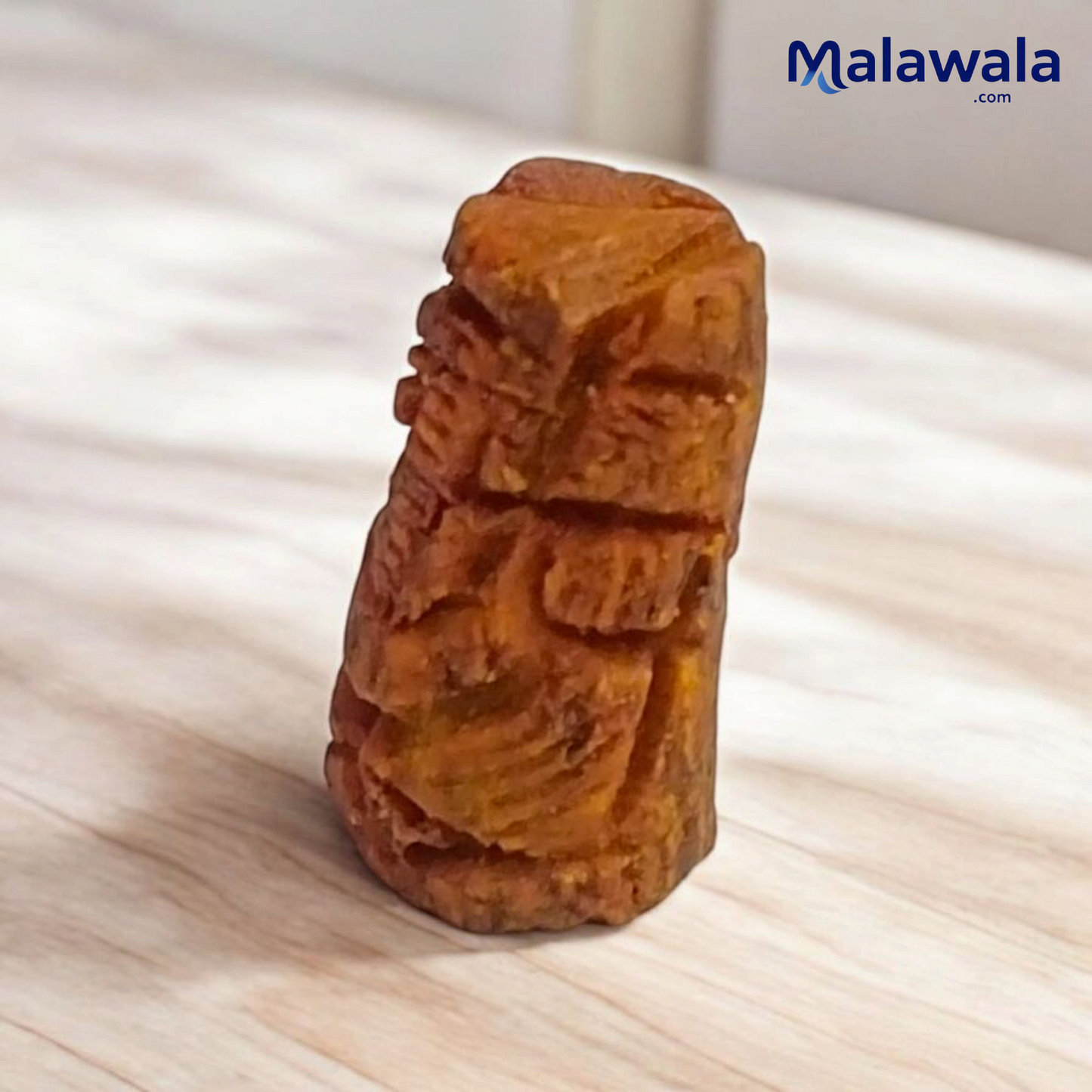Small Haldi Ganesh Ji idol handcrafted from turmeric – perfect for home temple, office desk, and car dashboard – vibrant and auspicious