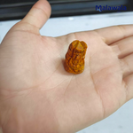 Small Haldi Ganesh Ji idol handcrafted from turmeric – perfect for home temple, office desk, and car dashboard – vibrant and auspicious