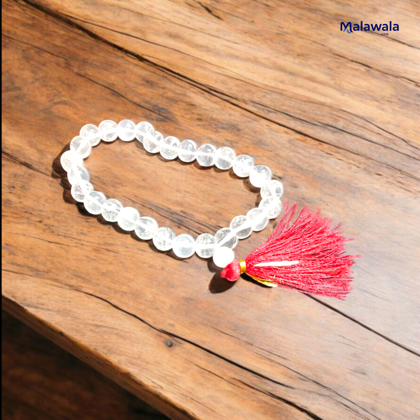 Sphatik Jaap Mala (Clear Quartz) 27+1 Beads 8MM | Malawala