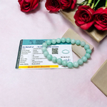 Stretchable Greenish Blue Onyx Bracelet with 8mm round beads – Lab Certified healing crystal jewelry