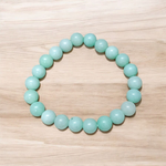 Stretchable Greenish Blue Onyx Bracelet with 8mm round beads – Lab Certified healing crystal jewelry