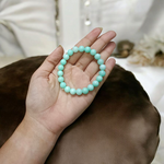 Stretchable Greenish Blue Onyx Bracelet with 8mm round beads – Lab Certified healing crystal jewelry