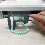 Stretchable Greenish Blue Onyx Bracelet with 8mm round beads – Lab Certified healing crystal jewelry