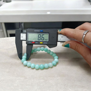 Stretchable Greenish Blue Onyx Bracelet with 8mm round beads – Lab Certified healing crystal jewelry