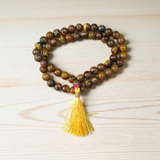 Tiger Eye Mala - Natural Tiger Eye for Confidence & Protection with Lab Certificate - Malawala