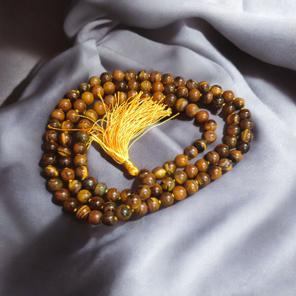 Tiger Eye Mala 8MM 108+1 Beads Lab Certified | Malawala