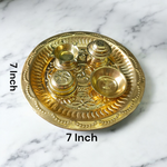 Traditional Aarti Thali with compartments for diya, agarbatti, kumkum, and flowers – ideal for pooja rituals and festive celebrations