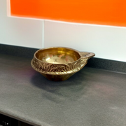 Traditional brass oil lamp for pooja and aarti, handcrafted with a deep reservoir and wide base, ideal for temples and home rituals