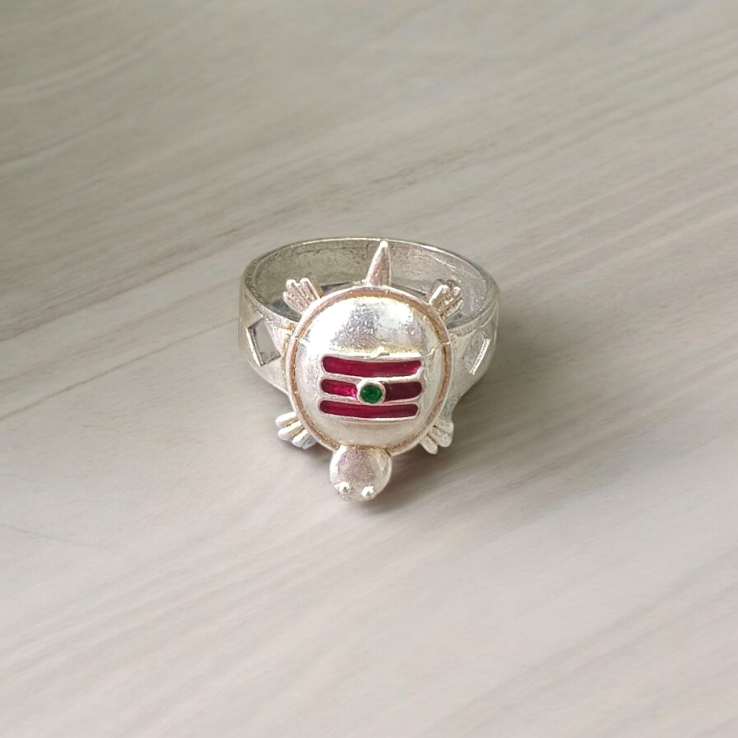 Tripund Kachua Ring | Tripund Sign Ring Silver Plated - Malawala