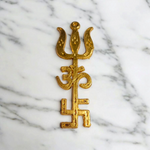 Trishakti Wall Hanging – Gold Plated Vastu Symbol for Energy Balance & Protection | Ideal for Home, Office & Temple – Malawala