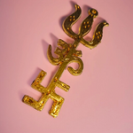 Trishakti Wall Hanging – Gold Plated Vastu Symbol for Energy Balance & Protection | Ideal for Home, Office & Temple – Malawala