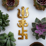 Trishakti Wall Hanging – Gold Plated Vastu Symbol for Energy Balance & Protection | Ideal for Home, Office & Temple – Malawala