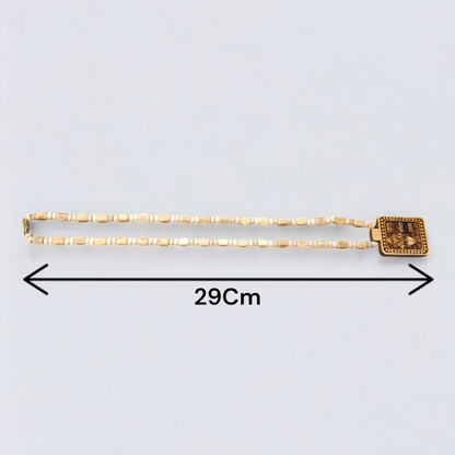 Tulsi Mala featuring Shri Bageshwar Dham Locket engraved with Jai Sita Ram and secure screw lock, placed neatly for display