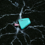 Tumbled turquoise blue howlite pendant with chain – calming and certified healing stone necklace