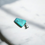Tumbled turquoise blue howlite pendant with chain – calming and certified healing stone necklace