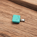 Tumbled turquoise blue howlite pendant with chain – calming and certified healing stone necklace