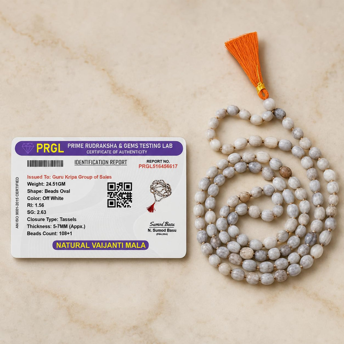 Vaijanti Mala 108+1 Beads Lab Certified | Malawala