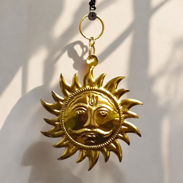 Wall Hanging Surya – Pure Brass Sun Wall Decor | Golden Finish for Protection from Vastu Dosh, Shani Dosh & Accidents | Ideal for Home & Office – Malawala
