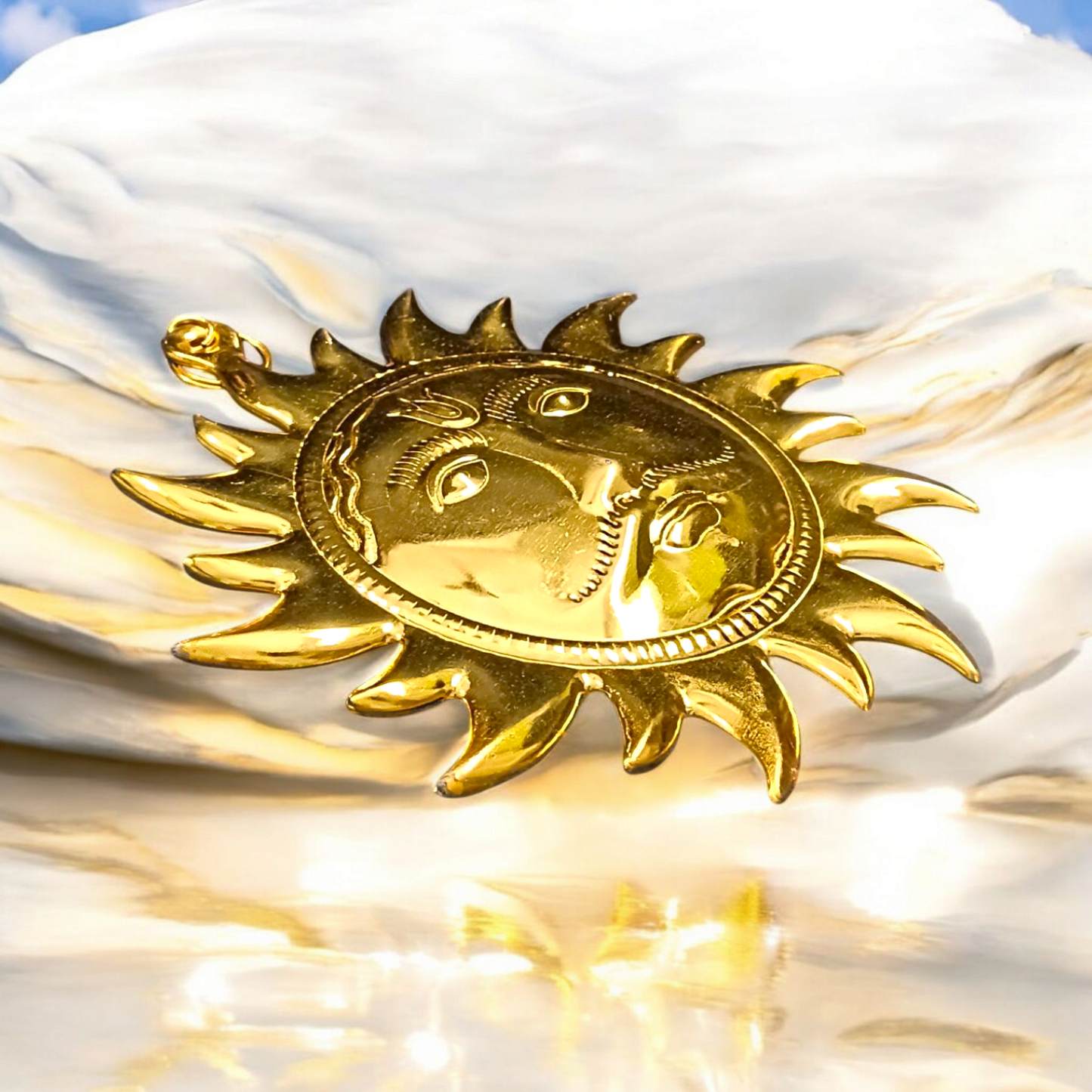 Wall Hanging Surya – Pure Brass Sun Wall Decor | Golden Finish for Protection from Vastu Dosh, Shani Dosh & Accidents | Ideal for Home & Office – Malawala