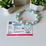 White Agate and Blue Chalcedony Bracelet | Lab Certified Genuine White Agate and Coconut Chalcedony Bracelet - Malawala